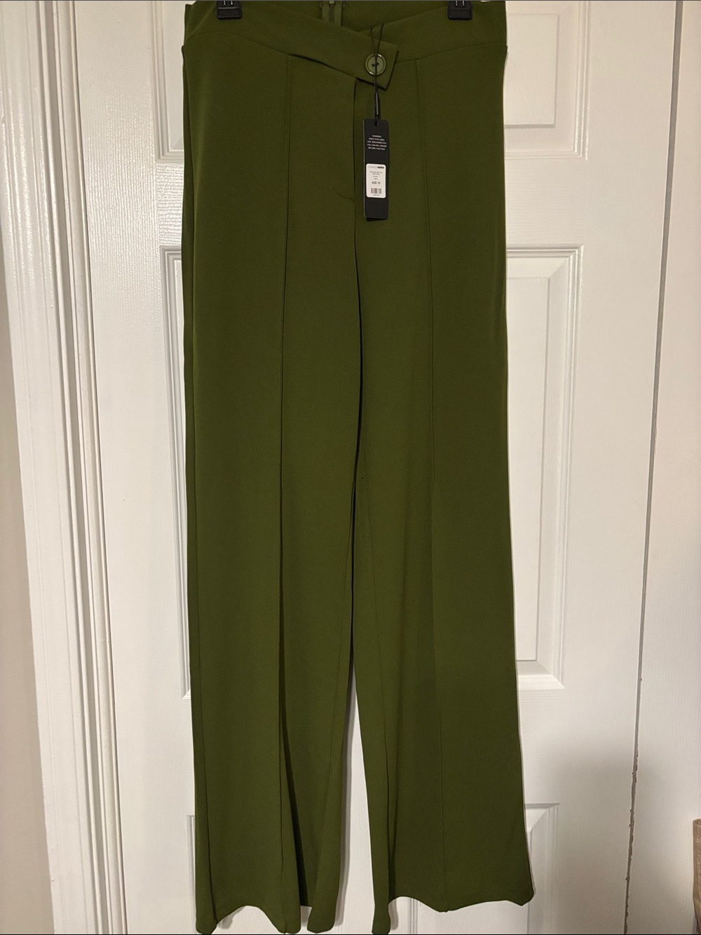 Fashion Nova Olive Green High-Waist Wide-Leg Ladies Pants